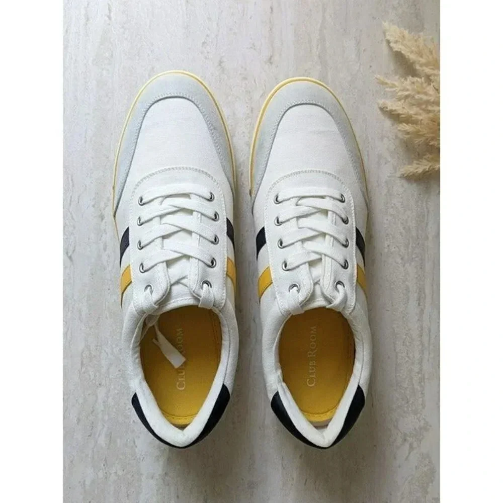NIB Club Room Noah Men's Stripe Lace-Up Sneakers Size 10.5 M (MSRP $65)